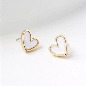 Loft Mother of Pearl Heart Stud Earrings